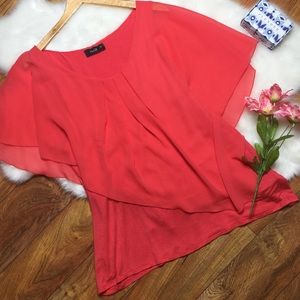 NAÏF asymmetrical salmon pink blouse